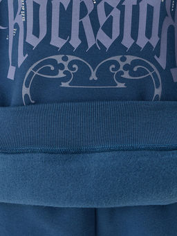 Комплект для девочек синий с надписью "Rockstar"