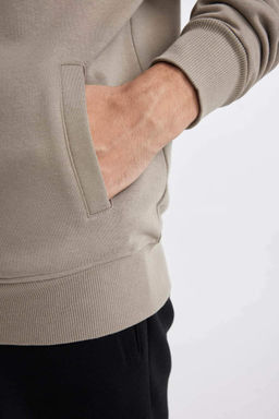 Толстовка Comfort Fit с воротником-стойкой на молнии - Defacto фото 5