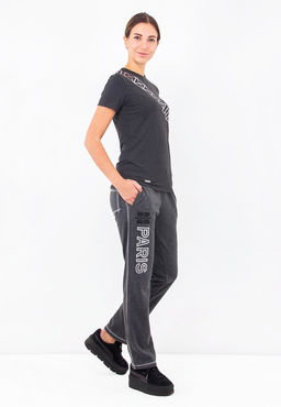 Костюм спортивный женский KENNEDY KW-SC-016(антр\сереб)-H\LS\T