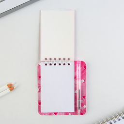 Цена за 2 шт. Блокнот и мини ручка «С 8 Марта. Зайка»