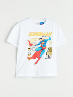 Bisiklet Yaka Superman Bask?l? Erkek ?ocuk Ti??rt