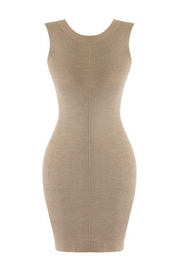 TRENDYOLMILLA Bej Mini Triko Bolero-Elbise Tak?m TWOAW25EL00056  фото 14