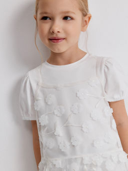 ACOOLA / Блузка детская для девочек Gagara белый  фото 6