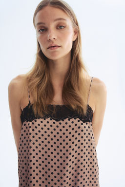 Vestido lencero con ribetes de encaje - H&m фото 6