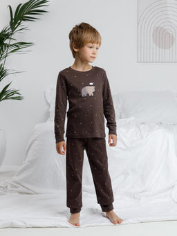 К 1621/темно-коричневый 0912 Н048 пижама дет