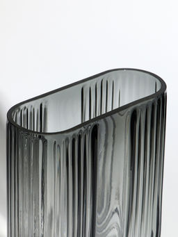 Ваза «Айрис», 23.5×17×7 см, стекло, серая