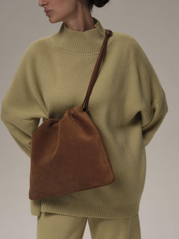 Замшевая сумка Margo DBR 31201 коричневый лист  фото 6