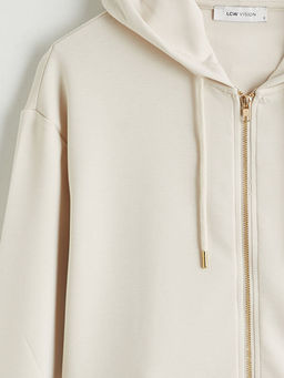 Kap??onlu Kad?n Fermuarl? Sweatshirt