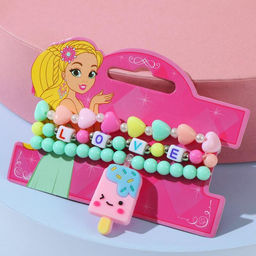 Цена за 2 шт. Набор детских браслетов «Выбражулька» эскимо, d=5 см. цветные