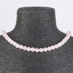 Бусы из Розового кварца огранка