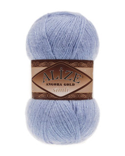 Ангора голд сим (Angora gold sim) пряжа Alize 20%шерсть 5%метанит 75%акрил 5х100г/500м фото 18