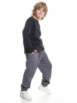 Брюки с шевроном для мальчика штаны спортивные 22-7683 светлый графит - Mini maxi фото 20
