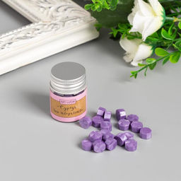 Цена за 2 шт. Сургуч в гранулах в баночке Восьмигранник пурпурный фиолет 9 гр 4,5х3х3 см