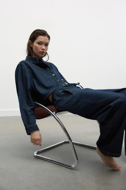 Z1975 MID-WAIST WIDE-LEG JOGGER JEANS - Zara фото 12