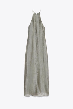 SHINY HALTER MIDI DRESS - Zara фото 5