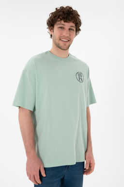 Erkek Oversize Fit Bisiklet Yaka Su Ye_ili Ti__rt Sepette S_rpriz _ndirim - U.s. polo assn фото 4