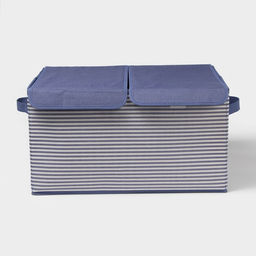 Короб стеллажный для хранения Полосы, 44.53024.5 см, синий - Simaland фото 2