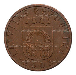 Монета 1 сантим 2003 года Латвия