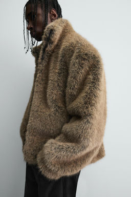 SHORT FAUX FUR COAT - Zara фото 5