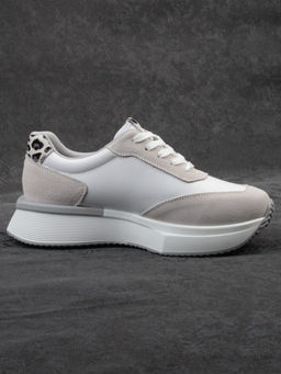03-YG497-1 WHITE/GREY Кроссовки женские (натуральная кожа) - Фабричный китай фото 8