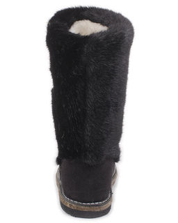 Унты женские на войлочной подошве., Черные. Мех "норка" черная.