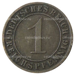 Монета 1 рейхспфенниг 1930 года F Германия