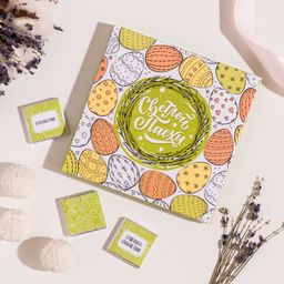 Набор 9 шоколадок Светлой пасхи (бело-зеленый)