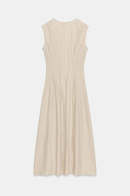 VESTIDO MIDI JARETAS CON LINO / Beige claro - Zara фото 7