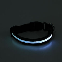 Ошейник с подсветкой размер S, ОШ 35-43 х 2,5 см, 3 режима свечения чёрный - Пижон фото 6