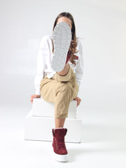 Ботинки 216.212131w. бордо замша/Шерсть