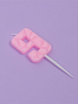 Цена за 3 шт. Свеча для торта «Цифра 9», светло-розовая