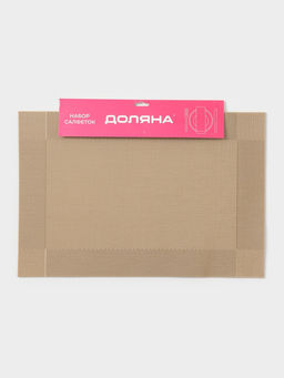 Салфетки сервировочные на стол Доляна «Шахматы», 45×30 см, 4 шт., карамельные