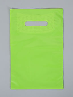 Цена за 50 шт. Пакет полиэтиленовый с вырубной ручкой, Салатовый 20-30 См, 70 мкм