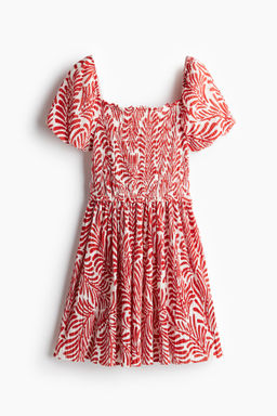 Vestido efecto arrugado con cuerpo nido de abeja
