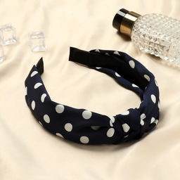 Ободок для волос «Кокетка», 3 см, синий горох