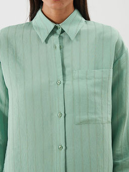 Dokulu Oversize Kad?n G?mlek Tunik