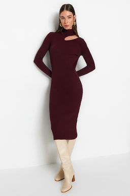 TRENDYOLMILLA Murdum Midi Triko Cut Out/Pencere Detayl? Elbise TWOAW24EL00028 фото 11