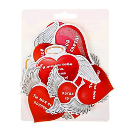 Цена за 2 шт. Набор комплиментов-пожеланий «10 любовных признаний», 10 шт.,11.4×14.5 см, 250 г/м²