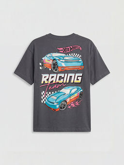 Bisiklet Yaka Hot Wheels Bask?l? Erkek ?ocuk Ti??rt