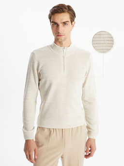 Dik Yaka Uzun Kollu Erkek Triko Kazak