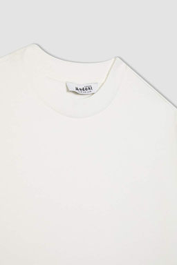 Футболка-туника из 100% хлопка с короткими рукавами и круглым вырезом стандартного кроя - Defacto фото 8