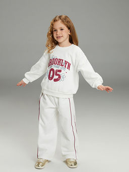 K?z ?ocuk Sweatshirt ve Pantalon Tak?m 2li