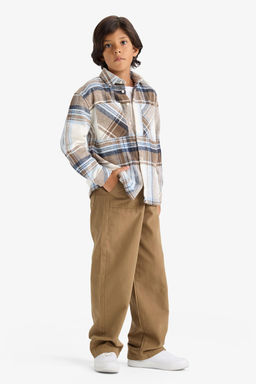 %100 Pamuk Loose Fit Standart Pa_a Gabardin Pantolon Erkek _ocuk - Defacto фото 3