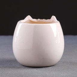 Горшок для цветов «Котёнок», 200 мл,8×8×8 см, керамика, бежевый