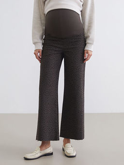 Kar?n Panelli Leopar Desenli Kad?n Jean Pantolon