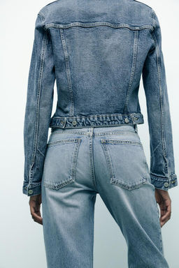 TRF STRAIGHT-LEG MID-RISE JEANS - Zara фото 14