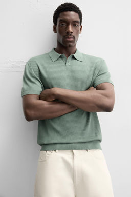 RIB KNIT POLO SHIRT - Zara фото 6