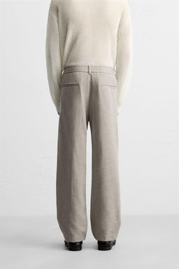 TEXTURED REGULAR FIT TROUSERS - Zara фото 23