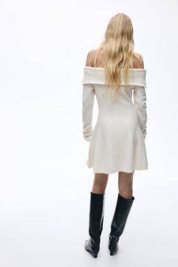 Vestido off-the-shoulder en punto de canal? - H&m фото 8