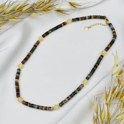 Бусы из океанической Яшмы и Селенита 38 см +